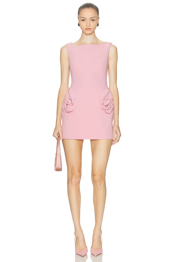 Oscar de la Renta One Shoulder Mini Dress in Rosehip | FWRD