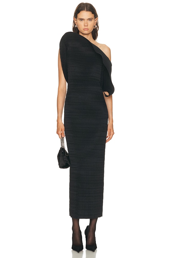 slim fit dress slacks Khaite Women's Cato Draped Asymmetric Gown - Black