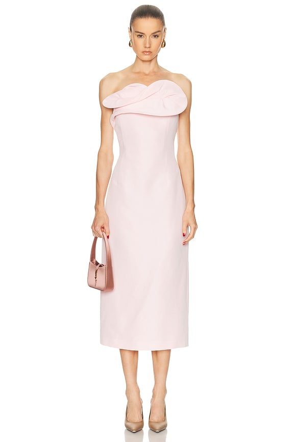 strapless open back dress Short Puff Sleeves Pink A-Line Babydoll Homecoming Dress Pink / US 12