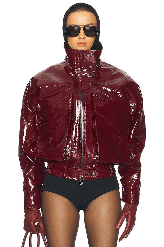 ジャケット・アウター 80s Nuptse short real leather down Jkt The North Face Nuptse Short Jacket in Dark Oak | FWRD