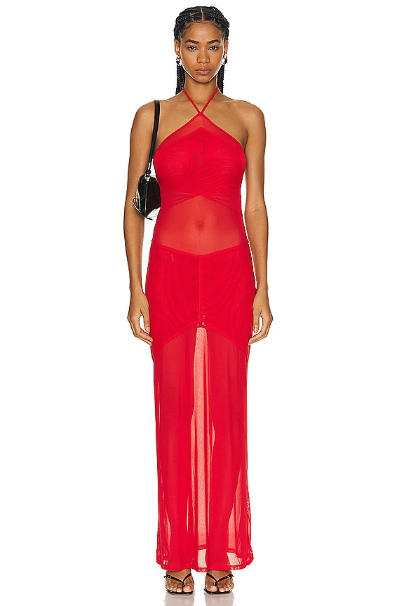 Staud Gianna Dress in PAPAYA | FWRD Staud Gianna Dress in PAPAYA | FWRD