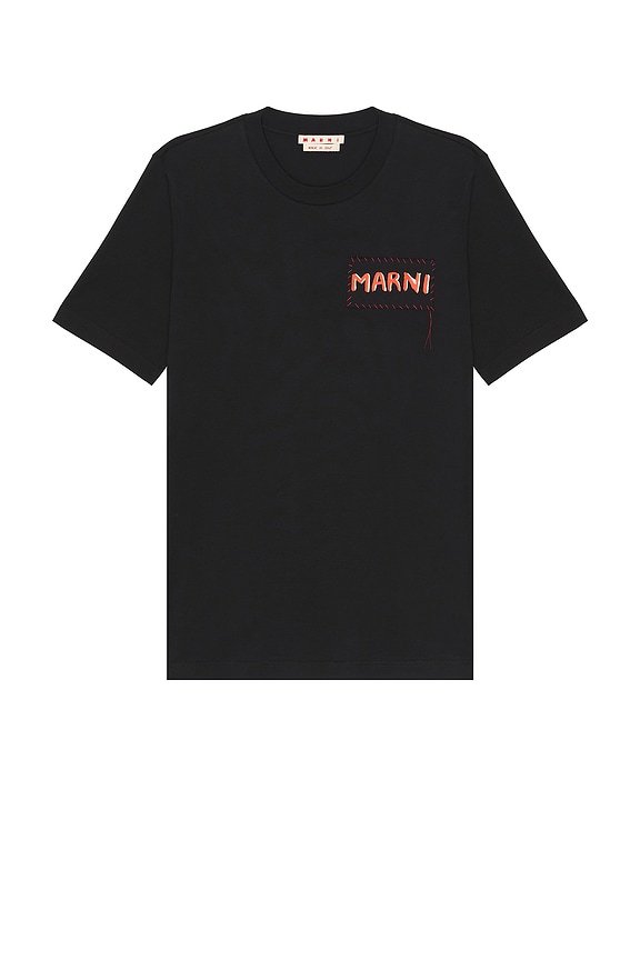 Amiri Washed Shotgun Tee in Black | FWRD