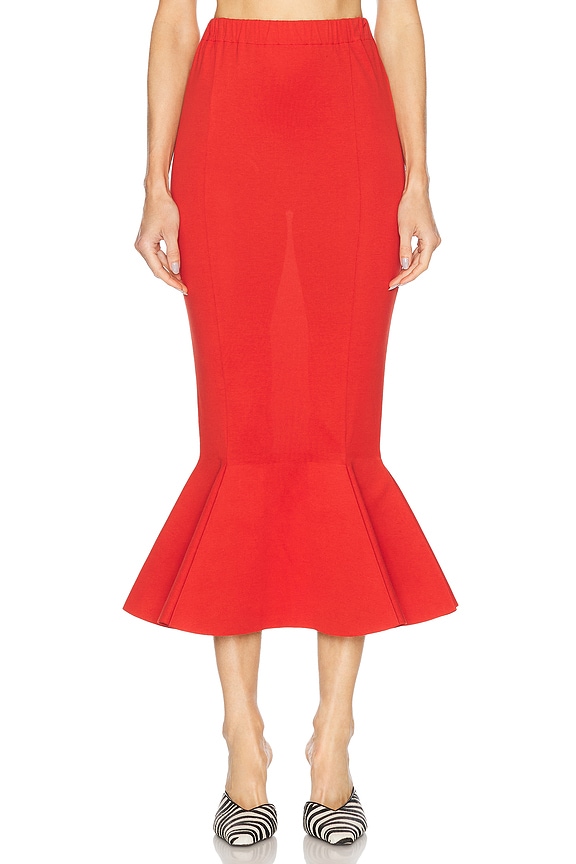 TOM FORD Fringe Pencil Skirt in Candy Red | FWRD
