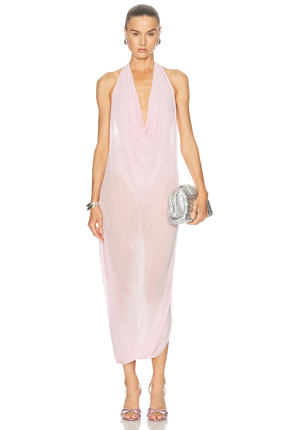 strapless open back dress RICK OWENS DRKSHDW Panelled Cotton T-Shirt Pink  MAISONDEFASHION.COM