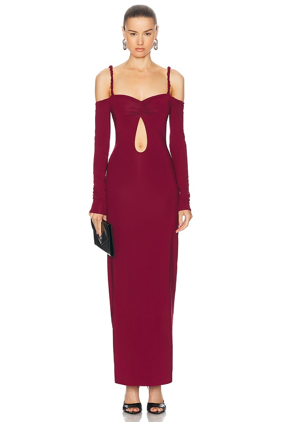TOM FORD Slinky Full Length Ruffle Dress in Rose Bloom | FWRD