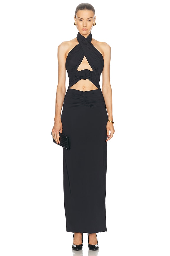 white christmas dresses MONOT Horizontal Cutout Bandage Maxi Dress – SHOP CURVE main image 1