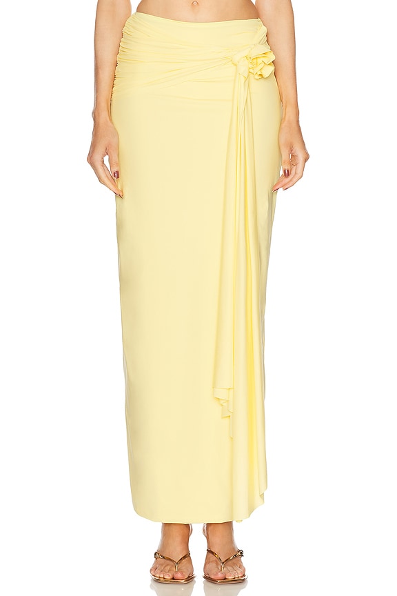 Rick Owens Soft Pillar Skirt in Dark Lime | FWRD