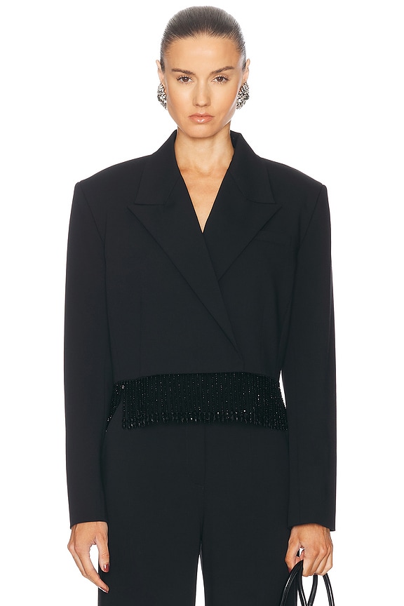 【Toteme】 Cropped boucleジャケット Cropped bouclé jacket black – TOTEME