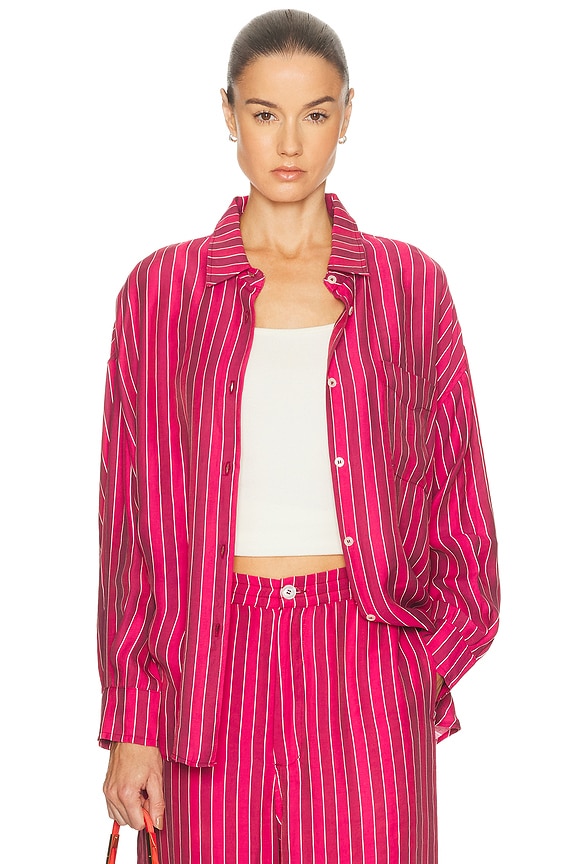 alexanderwang tops pink♡ Pink Cotton Shrunken Logo Tee in LIGHT PINK | alexanderwang®