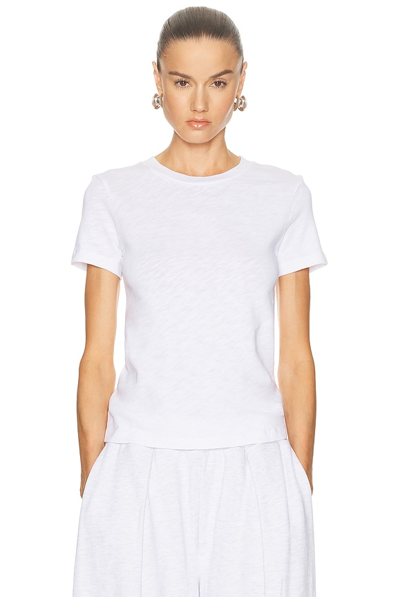 Helmut Lang Scoop Neck Tee in Optic White | FWRD