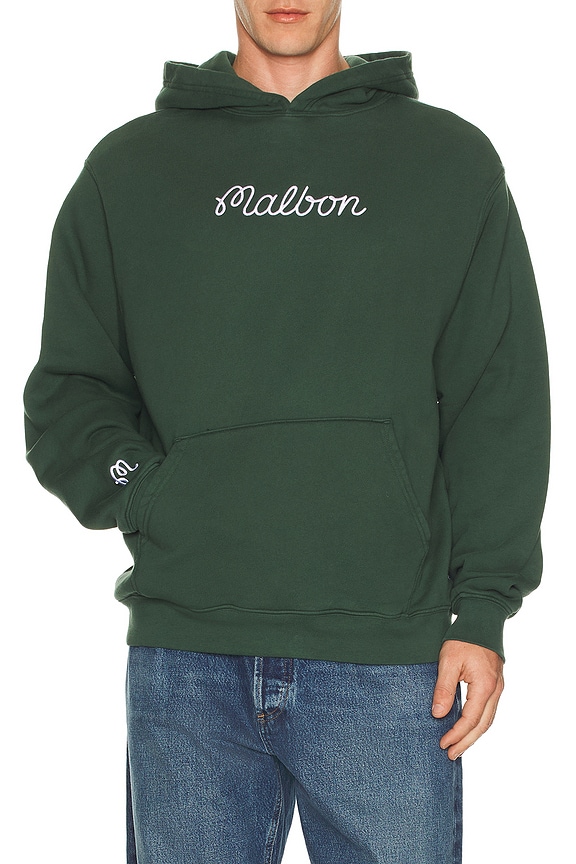 Acne Studios Franklin H Stamp Hoodie in Cedar Green | FWRD