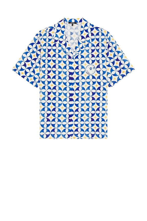 WACKO MARIA Leopard Knit Polo Shirt in Brown | FWRD