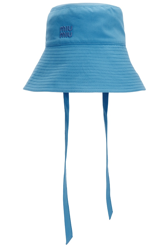 Miu Miu Bucket Hat in Piombo & Blue | FWRD
