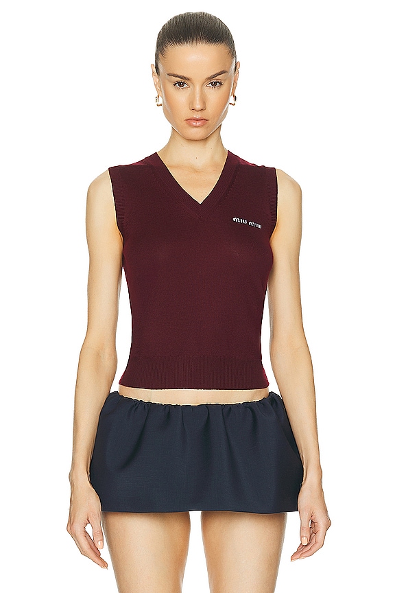 Miu Miu Polo Top in Blue | FWRD