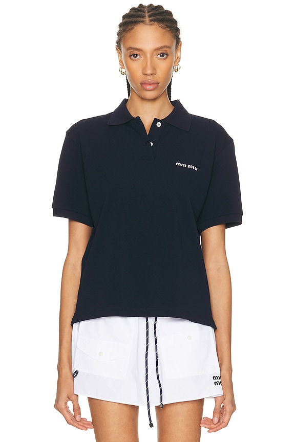 Miu Miu Polo Top in Blue | FWRD