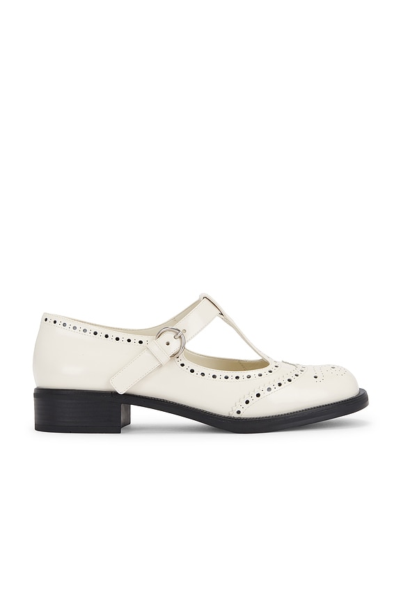 Miu Miu Mary Jane Pump in Avorio & Nero | FWRD
