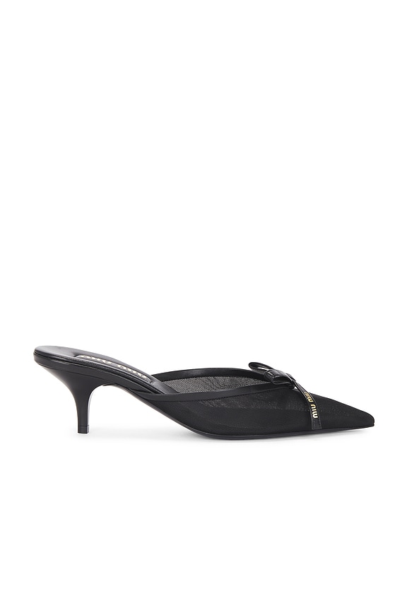Balenciaga L50 Nano Bow Mule in Black & Gold | FWRD