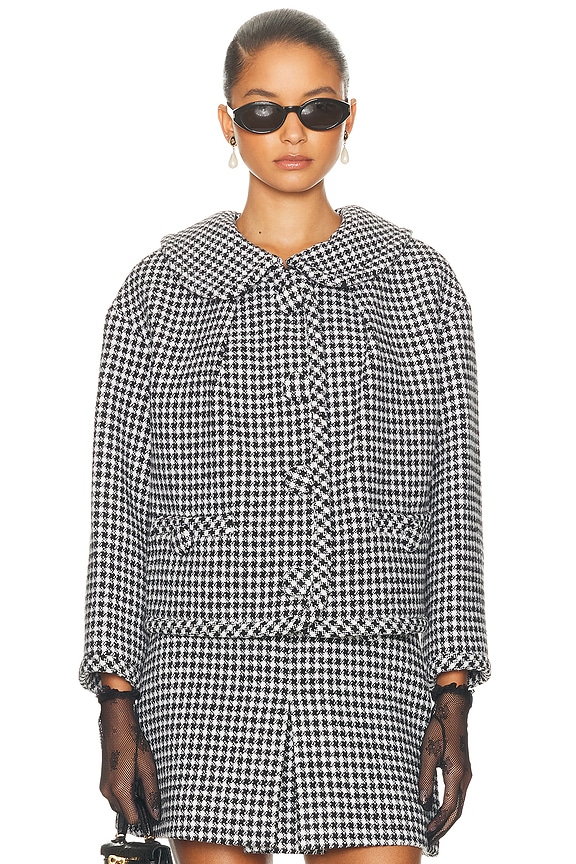 R13 R13 Slouch Tweed Jacket in Grey | FWRD