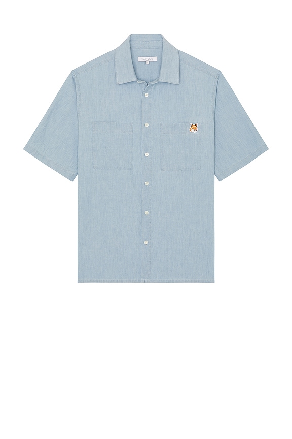 Malbon Golf Bosco Button Up Shirt in Light Blue | FWRD