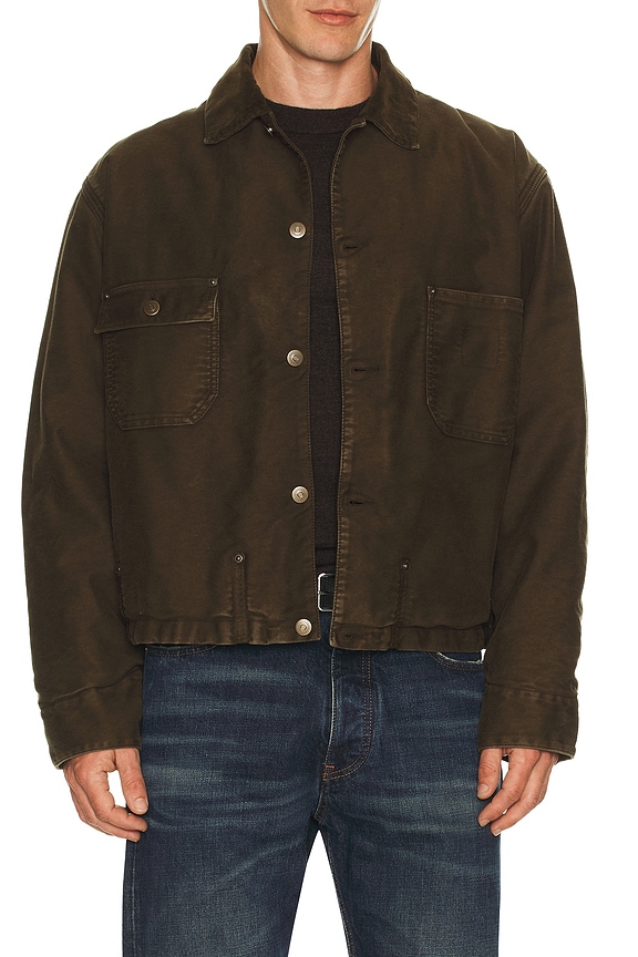 DRKSHDW by Rick Owens Denim Wax Worker Jacket in Black | FWRD