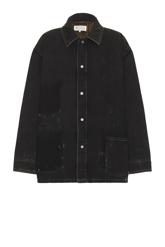 Balenciaga Pierced Jacket in Sunbleached Black | FWRD Balenciaga Pierced Jacket in Sunbleached Black | FWRD