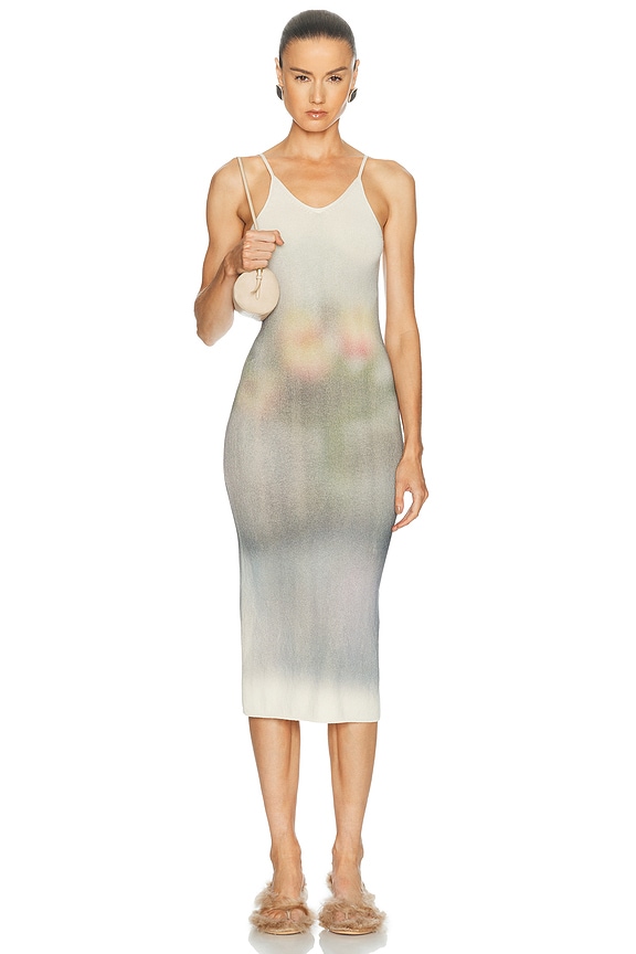 bodycon dress with stripes down the side Y/Project Striped Bodycon Dress in Green Stripe