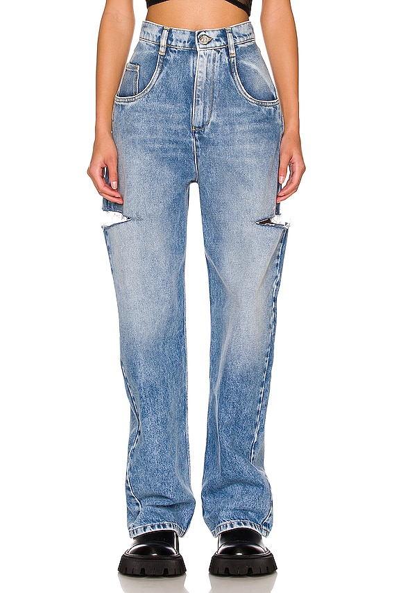 デニム・ジーパン Y/PROJECT 'Wrap Belt' jeans Blue 107PA006 Y/Project Wrap Belt Jeans | Blue | FARFETCH