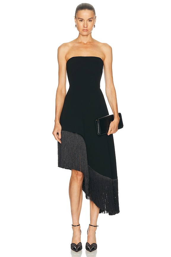 Norma Kamali Convertible Combo Midcalf Dress in Black & Black Mesh
