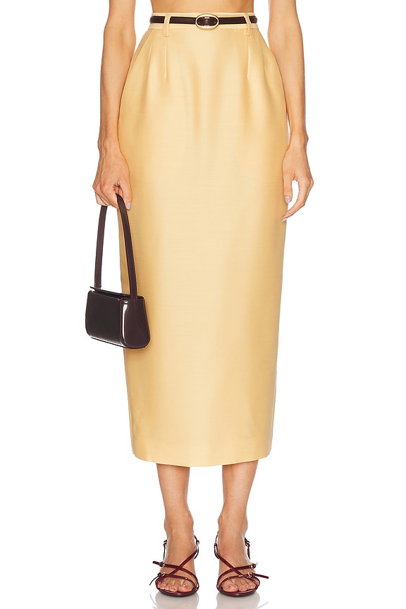 スカート MIU MIU SKIRTS OLIVA Miu Miu Midi Skirt in Oliva | FWRD