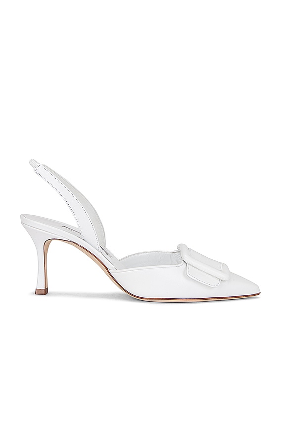 AMINA MUADDI Camelia Nappa 105 Pump in White | FWRD