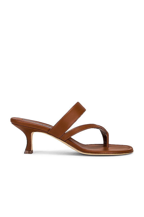 Manolo Blahnik Susa 50 Mule in Copper | FWRD