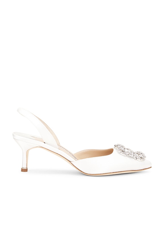 Magda Butrym Satin China Mules in Cream | FWRD