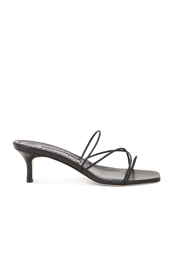 【関税込み】St. Agni ブラック Thong ウェッジヒール サンダル St. Agni | Sling Back Thong Heel - Black