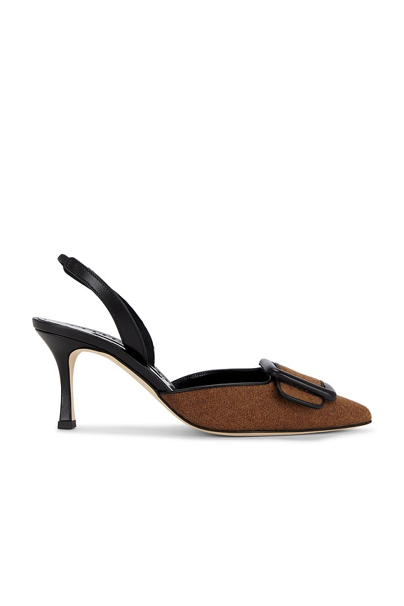 【送料&関税込】Manolo Blahnik Casam 70 Raffia Pumps MANOLO BLAHNIK Casam 70 leather and raffia slingback pumps