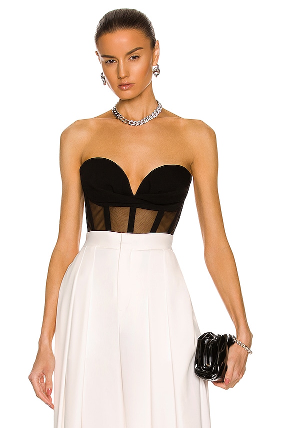 Christopher Esber One Shoulder Ruched Quartz Top in Black Christopher Esber One Shoulder Ruched Quartz Top in Black