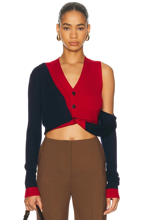 Enza Costa Cashmere Cropped V-neck Cardigan in Black | FWRD