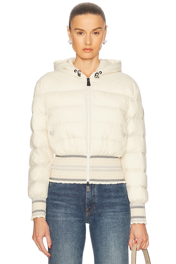 Moncler Raie Giubbotto Jacket in White | FWRD Moncler Raie Giubbotto Jacket in White | FWRD