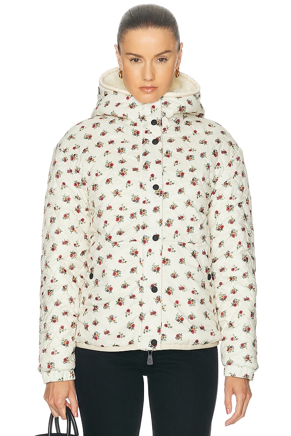 OFF-WHITE Diagonal Roses Denim Jacket in White | FWRD