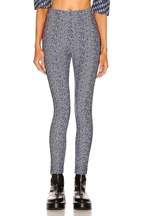 Alexander Wang Logo Elastic Zipper Legging in Black & White