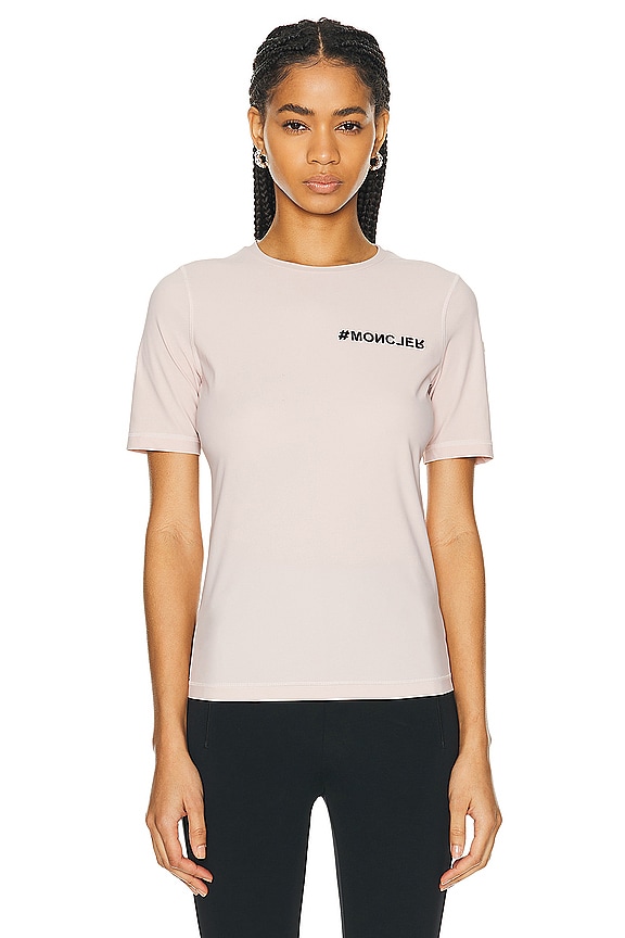 Miu Miu Logo T-Shirt in Natural | FWRD