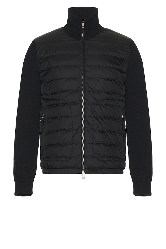 Moncler Zip Up Cardigan in Black | FWRD
