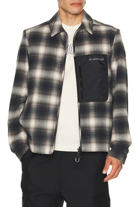 Rick Owens Cotton Plaid Outershirt in Black & Milk | FWRD