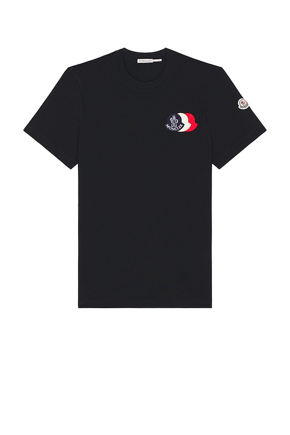 Moncler Short Sleeve Polo in Black | FWRD
