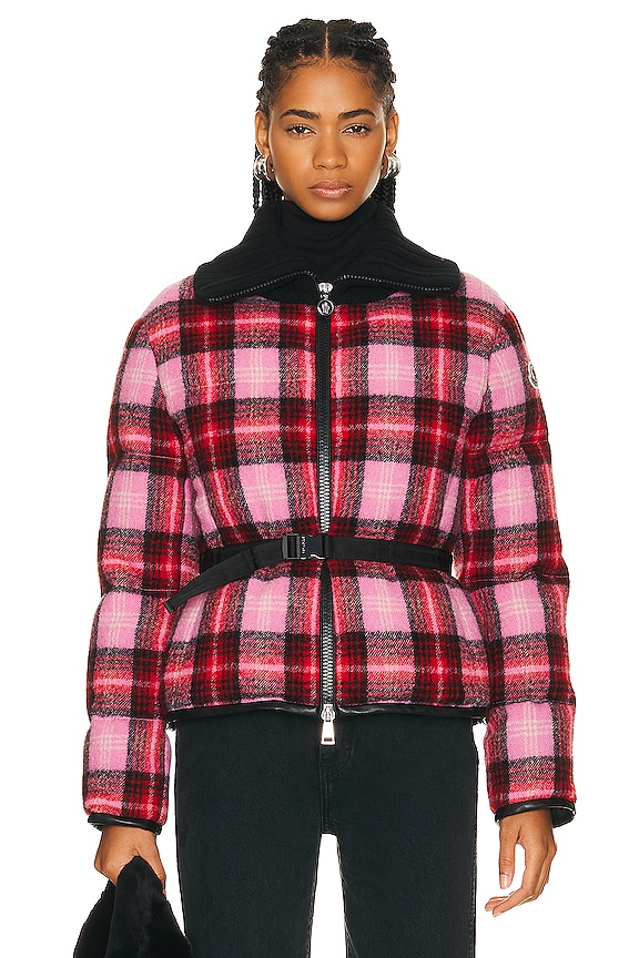 Miu Miu Plaid Cropped Jacket in Rubino | FWRD Miu Miu Plaid Cropped Jacket in Rubino | FWRD