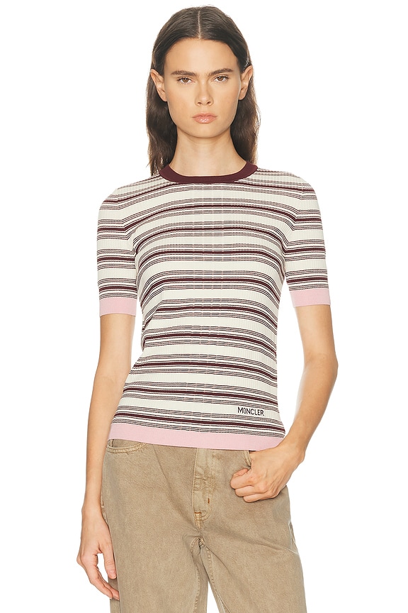 Miu Miu Short Sleeve T-Shirt in Verde, Bian Co, & Azzurro | FWRD