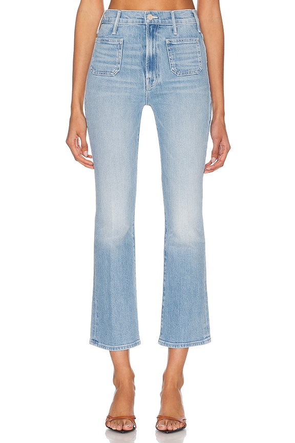 新品 MOTHER THE INSIDER CROP STEP FRAY 25 MOTHER The Insider High Rise Crop Step Fray Bootcut Jeans