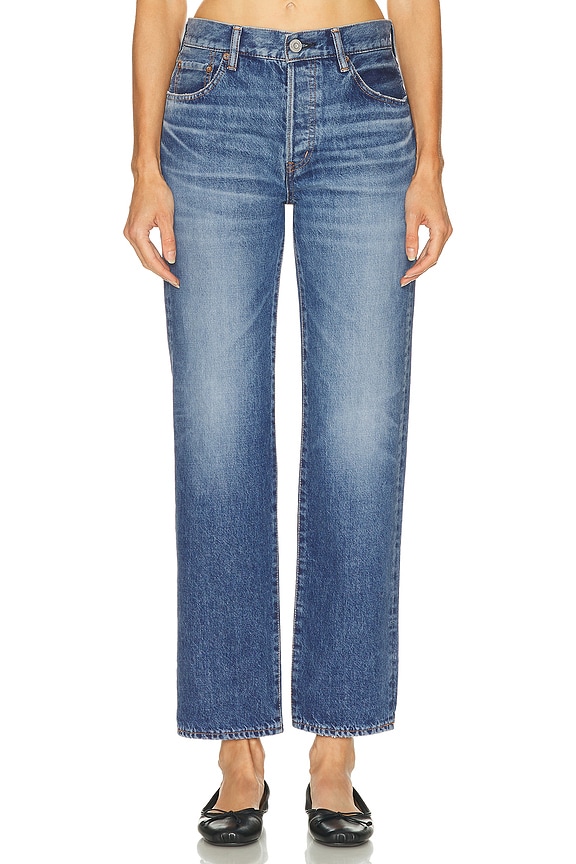 GANNI　Jacquard Denim Wide Pants Ganni Jacquard Denim Wide Pants in Mid Blue Stone | FWRD