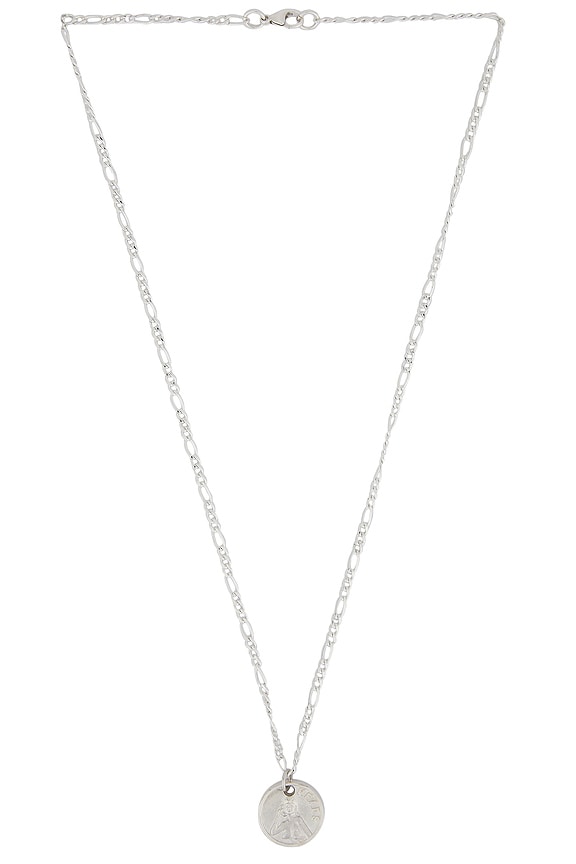 Heron Preston Multichain Square Necklace in Silver & Orange