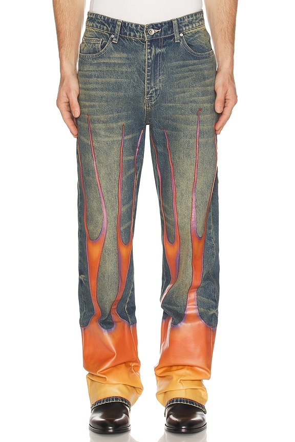 Balenciaga Slashed Loose Fit Jean in Clear Light Blue | FWRD