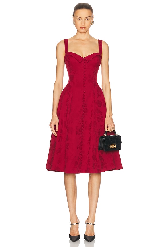 Norma Kamali Underwire Midi Dress in Red | FWRD Norma Kamali Underwire Midi Dress in Red | FWRD